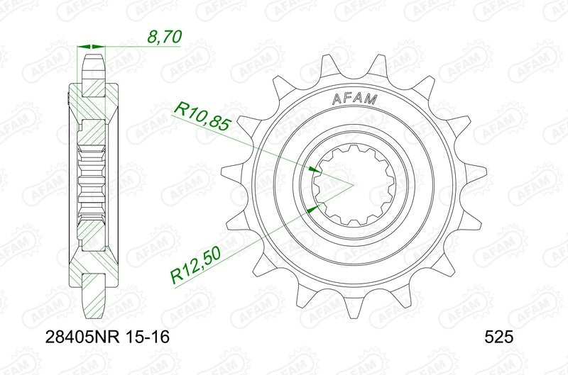 Kawasaki Versys 1100 SE [2025-2026] - Kit de corrente 525 XHR4 - 15/42-116 - Roda dentada padrão aço