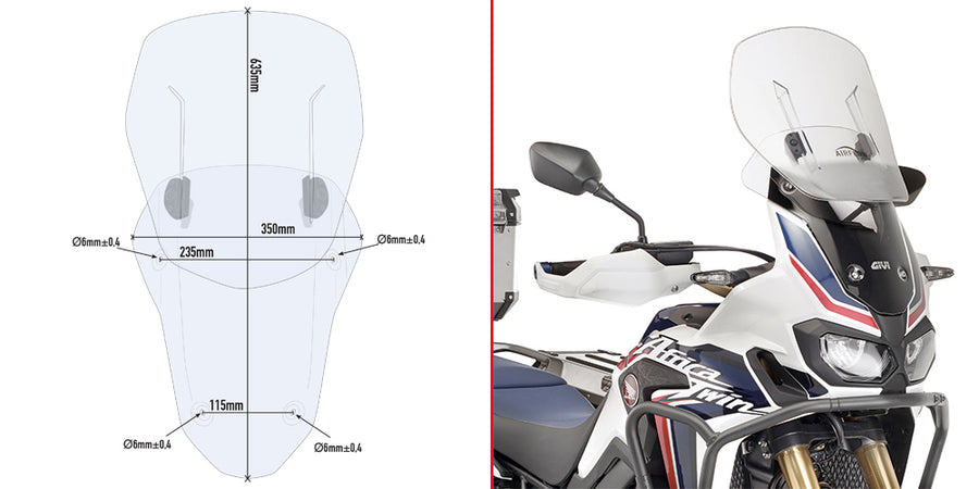HONDA CRF 1000 L AFRICA TW [2018-2019] - Pára-brisa para motocicleta