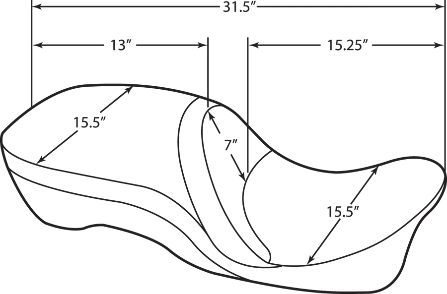 Harley Davidson Touring [DRAG SPECIALTIES] – Assento de couro 2-Up, compatível com encosto, Touring