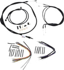 Harley Davidson flst [BURLY BRAND] - Kit completo de cabo/linha de guiador de vinil preto para cabide Ape-2