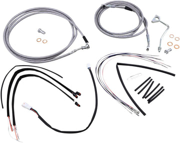 harley davidson fltruse [BURLY BRAND] - Kit completo de cabo de guiador/linha de freio em aço inoxidável