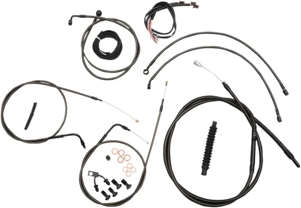 Harley Davidson Fxsbse [LA CHOPPERS] - Kit completo de cabo/linha de freio trançado à meia-noite