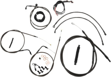 Harley Davidson Fxsbse [LA CHOPPERS] - Kit completo de cabo/linha de freio trançado à meia-noite