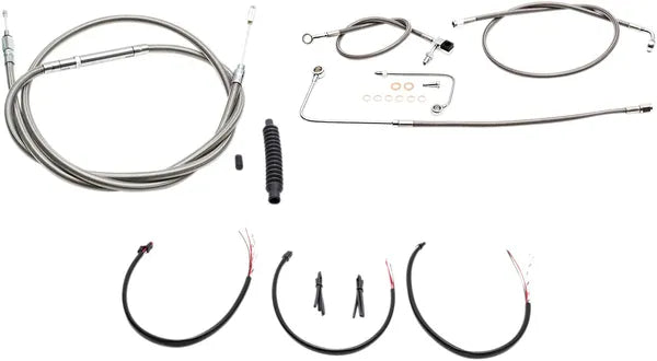 Harley Davidson FLS [LA CHOPPERS] - Kit completo de cabo/linha de freio trançado em aço inoxidável