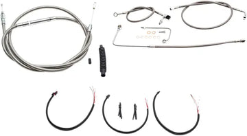 Harley Davidson FLS [LA CHOPPERS] - Kit completo de cabo/linha de freio trançado em aço inoxidável