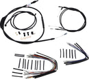 Harley Davidson fxst [BURLY BRAND] - Kit completo de cabo/linha de guiador de vinil preto para cabides Ape-1