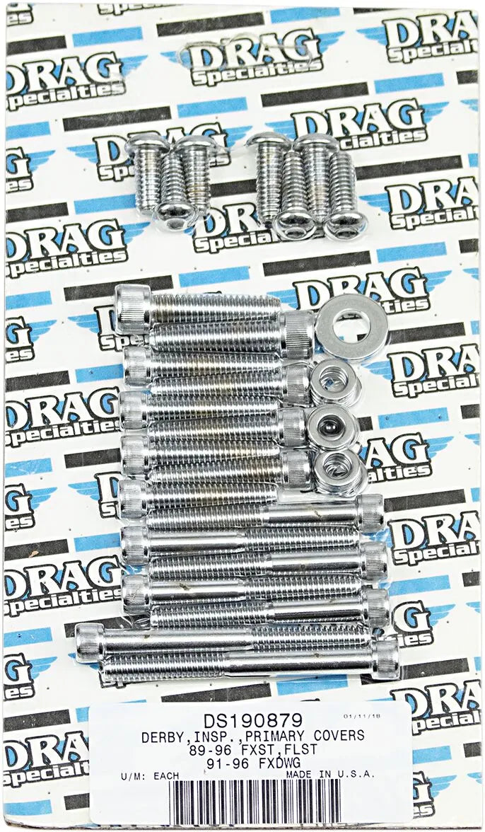 Harley Davidson flst [DRAG SPECIALTIES] - Kit de parafusos de tampa interna e externa primária/Derby/inspeção