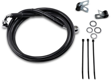 Harley Davidson Fxsts [DRAG SPECIALTIES] - Kit de linha de freio de vinil preto estendido - 0