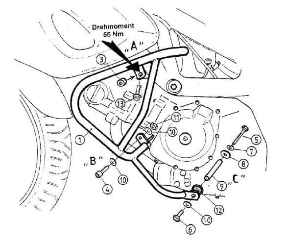 Suzuki SV 650 [1999-2002] - Barra de proteção ao motor