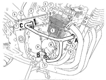 Suzuki GSF 650 [2005-2006] - Barra de proteção ao motor