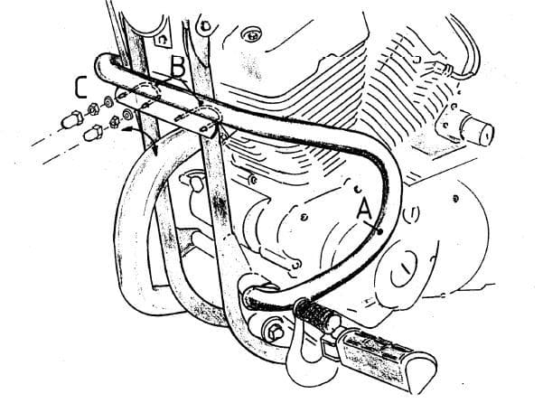 Yamaha XV 125 [1989-2002] - Barra de proteção ao motor