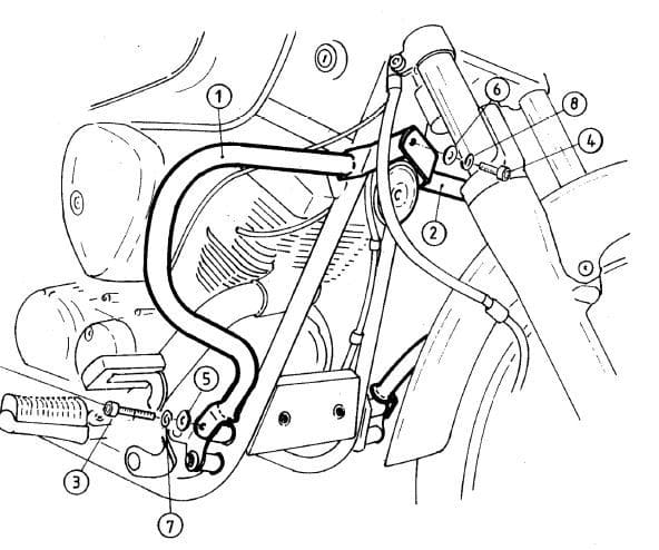 Yamaha XVS 125 [2000-2004] - Barra de proteção ao motor
