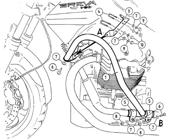 Moto Guzzi Breva V 750 ie [2003-2013] - Protetor de motor cromado