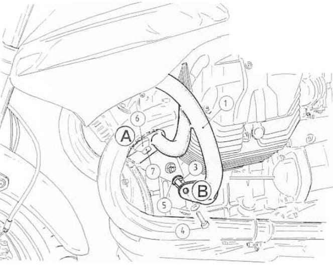 Moto Guzzi 1200 Sport [2007-2008] - Protetor de motor preto