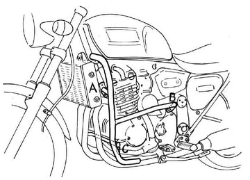 Triumph Thunderbird [1995-1998] - Vista detalhada da proteção do motor