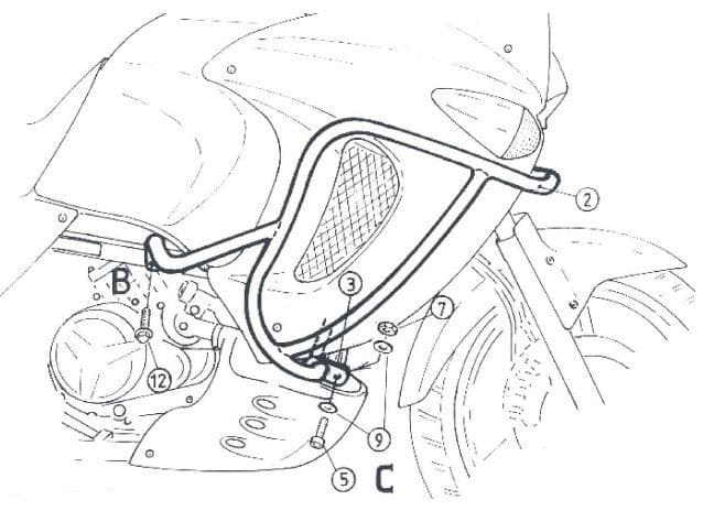 Honda XL 1000 V Varadero [1999-2002] - Barra de proteção ao motor