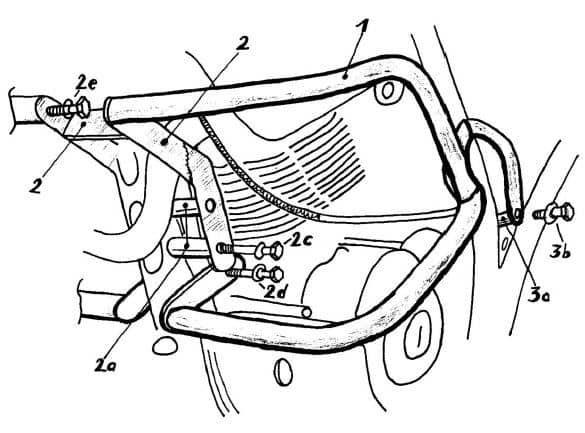 Yamaha XT 600 Ténéré [1988-1990] - Vista detalhada da proteção do motor