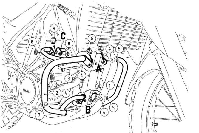 Yamaha XT 660 R [2004-2016] - Barra de proteção ao motor