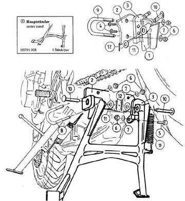Honda CB 600 F Hornet [2003-2006] - cavalete central preto