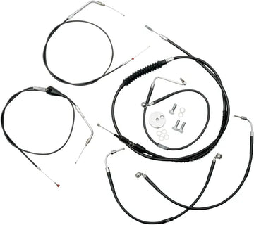 Harley Davidson Flhr [LA CHOPPERS] - Kit de cabo/linha de freio de vinil preto padrão