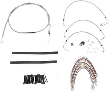 Harley Davidson flhtcu [BURLY BRAND] - Kit completo de cabo de guiador/linha de freio em aço inoxidável - 0