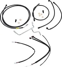 Harley Davidson Flhx [BURLY BRAND] - Conjunto completo de cabo/linha de guiador de vinil preto para cabide de macaco