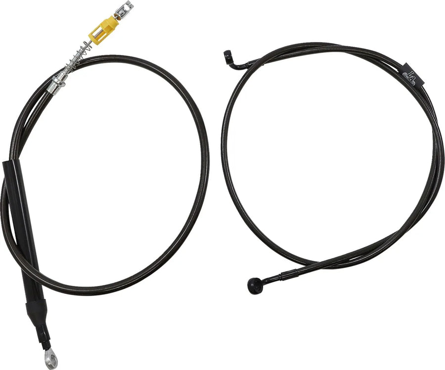 Harley Davidson FLFB [LA CHOPPERS] - Kit completo de cabo/linha de freio trançado à meia-noite