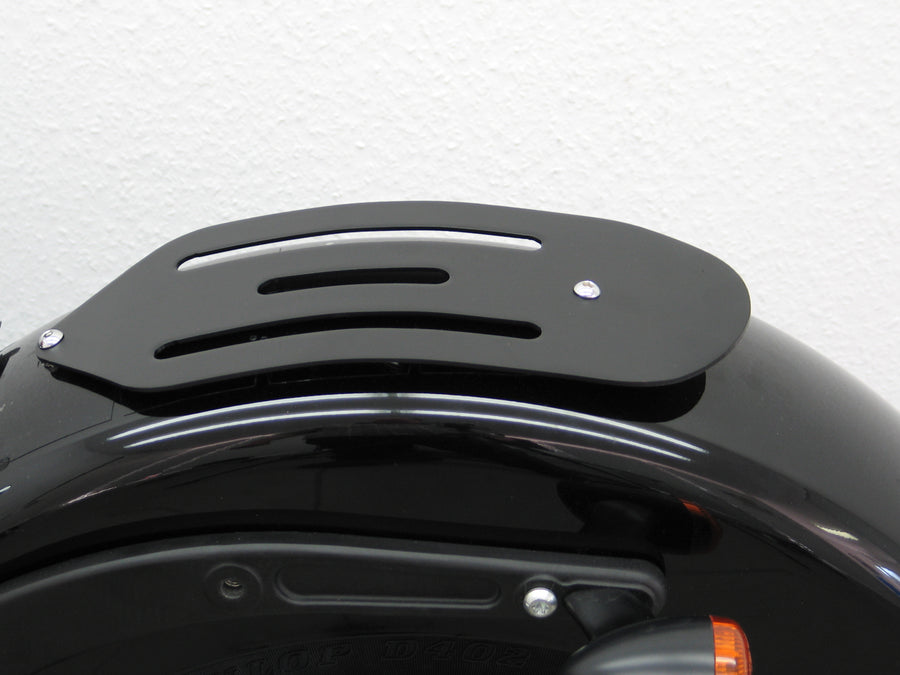Harley Davidson Sofrail Slim [2012-2017]-Rack de passageiros feito de chapa de metal, preto