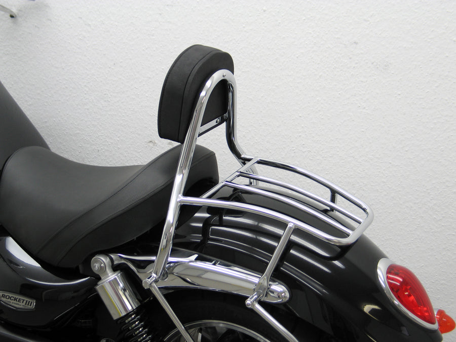 Triumph Rocket III Roadster [2010-2017] - Sissy Bar do motorista com almofada e porta-bagagens