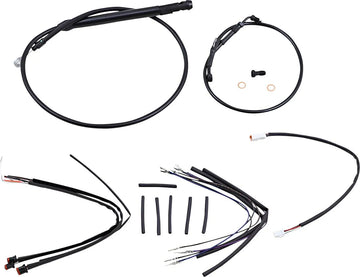 Harley-davidson street bob [BURLY BRAND] - Kit completo de cabo/linha de guiador de vinil preto para cabides Ape