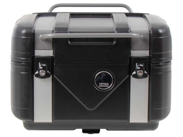 Topcase [Hepco & Becker] - Gobi Black Edition com incrustações prateadas - para porta-topcases