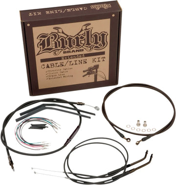 Harley Davidson fxdwg [BURLY BRAND] - Kit completo de cabo/linha de guiador de vinil preto para cabides Ape - 0