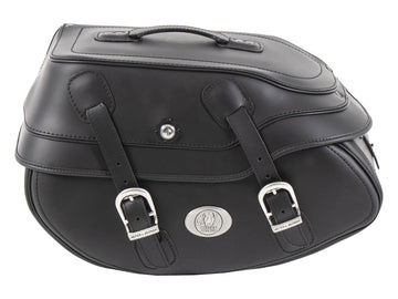 Bolsa para motocicleta [Hepco & Becker] - Couro Buffalo preto esquerdo - porta-bagagem tubo
