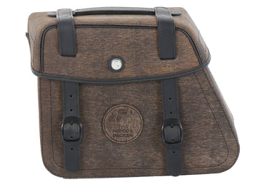 Bolsa de motocicleta [Hepco & Becker] - Couro resistente marrom à esquerda – recorte