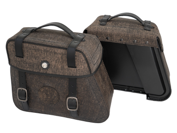 Bolsa para motocicleta [Hepco & Becker] - conjunto de bolsa de couro Rugged Cutout 19 L incl. liberação rápida - recorte
