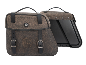 Bolsa para motocicleta [Hepco & Becker] - conjunto de bolsa de couro Rugged Cutout 19 L incl. liberação rápida - recorte