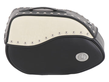 Bolsa para motocicleta [Hepco & Becker] - couro marfim esquerdo - porta-bagagens tubular