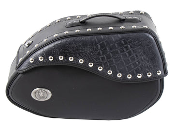 Bolsa para motocicleta [Hepco & Becker] - couro preto marfim direito - porta-bagagem tubo