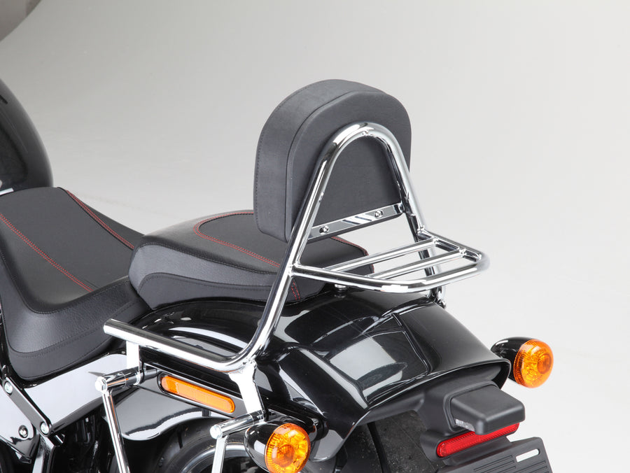 Harley Davidson Sofrail Fat Boy (Milwaukee -eight 107/114) [2018] - barragem de Sissy de Rohr com travesseiro e prateleira de bagagem