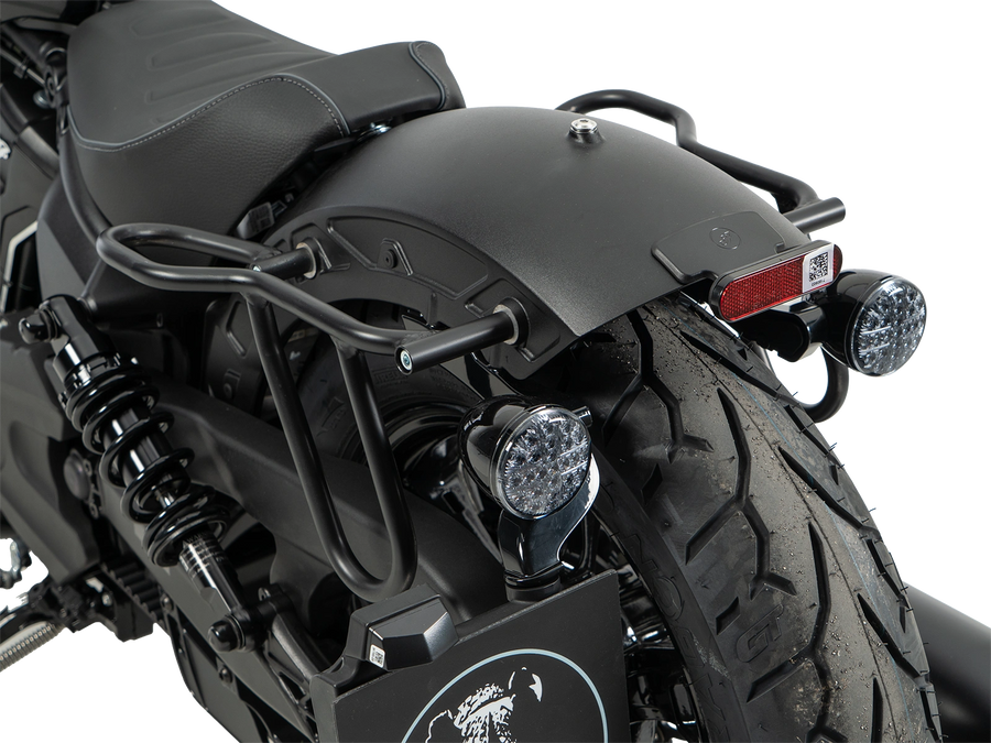 Indian Sport Scout Sixty [2026] - Set: Ledertaschenhalter Cutout schwarz inkl. Rugged Ledertaschen braun