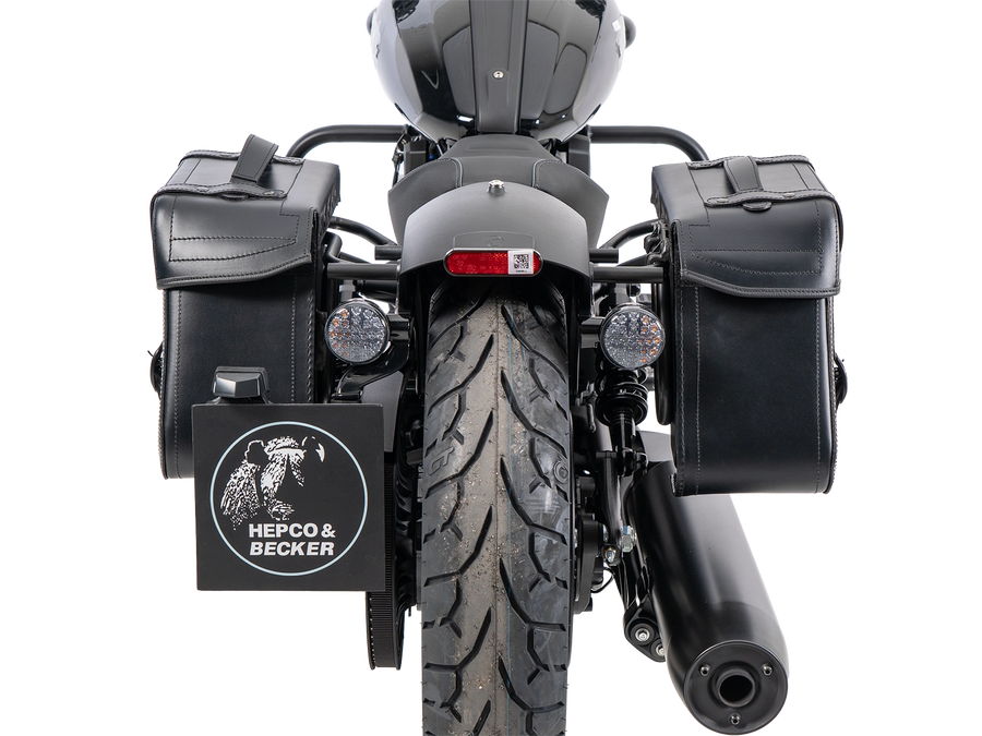 Indian Sport Scout [2025-2026] - Set: Ledertaschenhalter Cutout schwarz inkl. Rugged Ledertaschen schwarz
