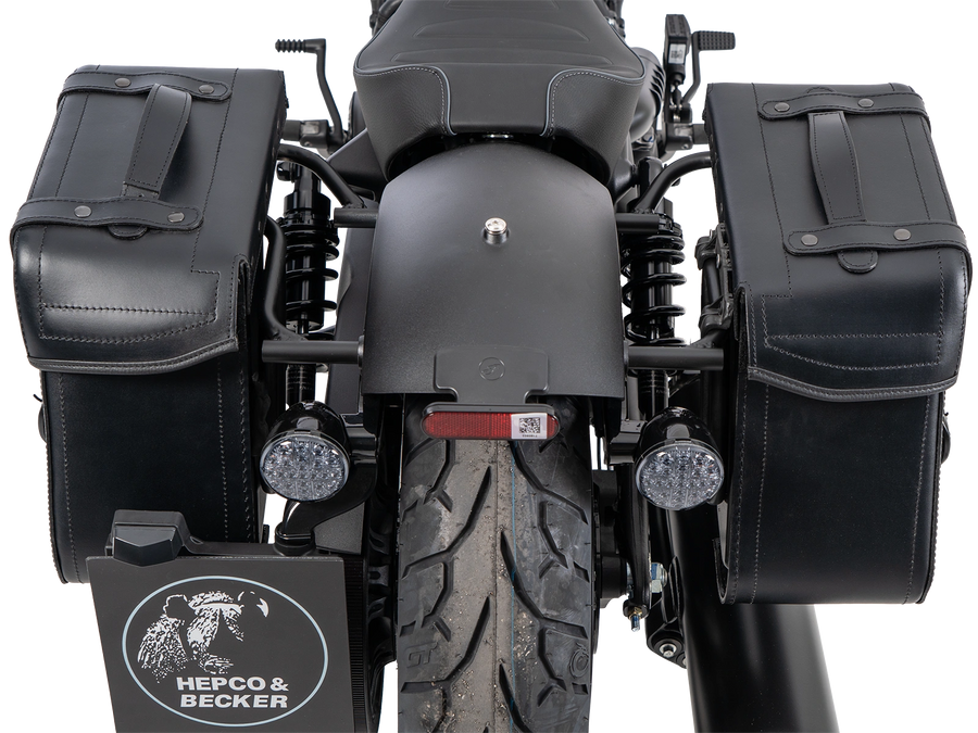 Indian Sport Scout [2025-2026] - Set: Ledertaschenhalter Cutout schwarz inkl. Rugged Ledertaschen schwarz