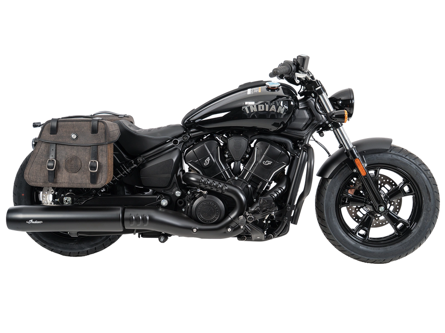 Indian Sport Scout [2025-2026] - Set: Ledertaschenhalter Cutout schwarz inkl. Rugged Ledertaschen braun