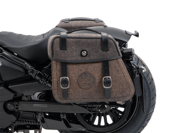 Indian 101 Scout [2025-2026] - Conjunto: Porta-bolsa de couro com recorte preto incl. Bolsas de couro robustas marrom