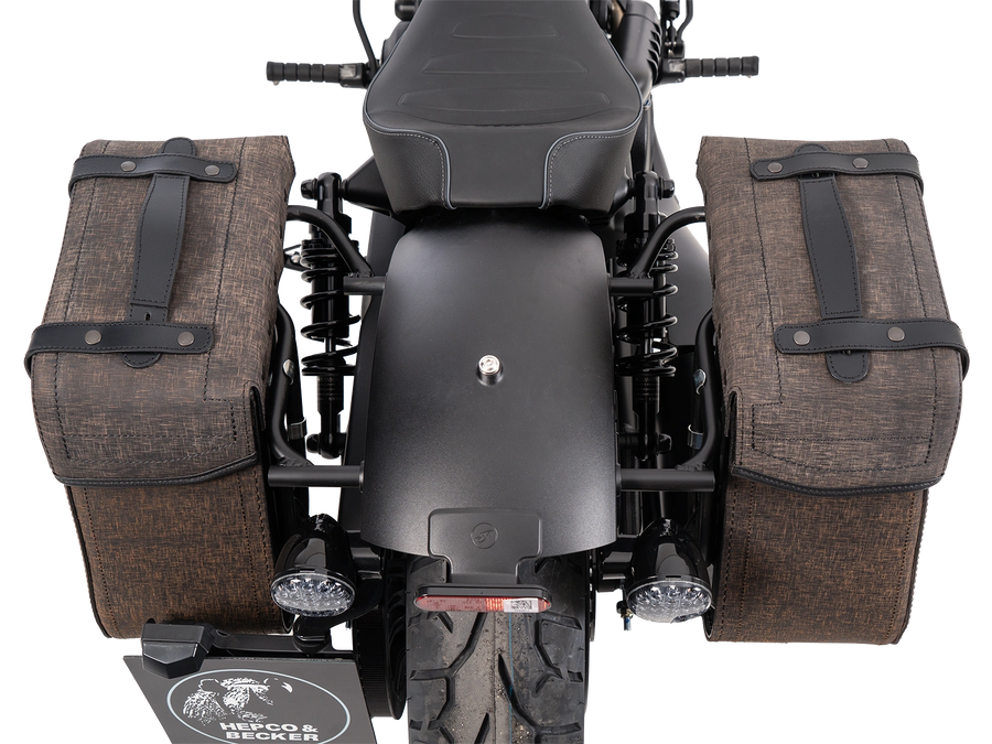Indian Sport Scout [2025-2026] - Set: Ledertaschenhalter Cutout schwarz inkl. Rugged Ledertaschen braun