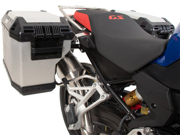 BMW F 800 GS [2024-2026] - conjunto de porta-malas com recorte em aço inoxidável incl. Conjunto de estojo prateado com recorte Xplorer