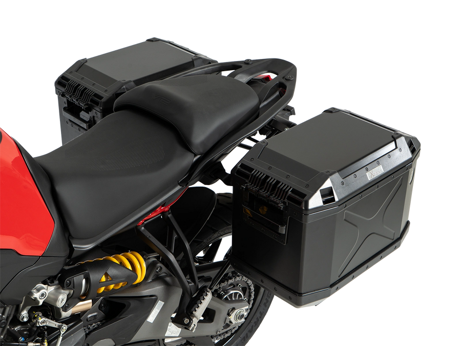 DUCATI Multistrada V2 [2025-2026] - Kofferträgerset Cutout schwarz inkl. Xplorer Cutout schwarz Kofferset