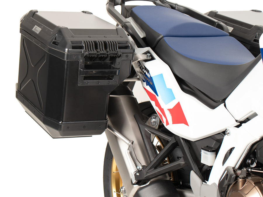 Honda CRF 1100 L AT Adv Sp [2024-2026] - Kofferträgerset Cutout Edelstahlträger inkl. Xplorer Cutout schwarz Kofferset