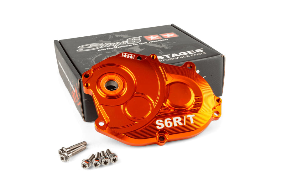 Aprilia SR Netscaper 50 2T LC - Tampa da caixa de câmbio R/T Parafusos titânio laranja