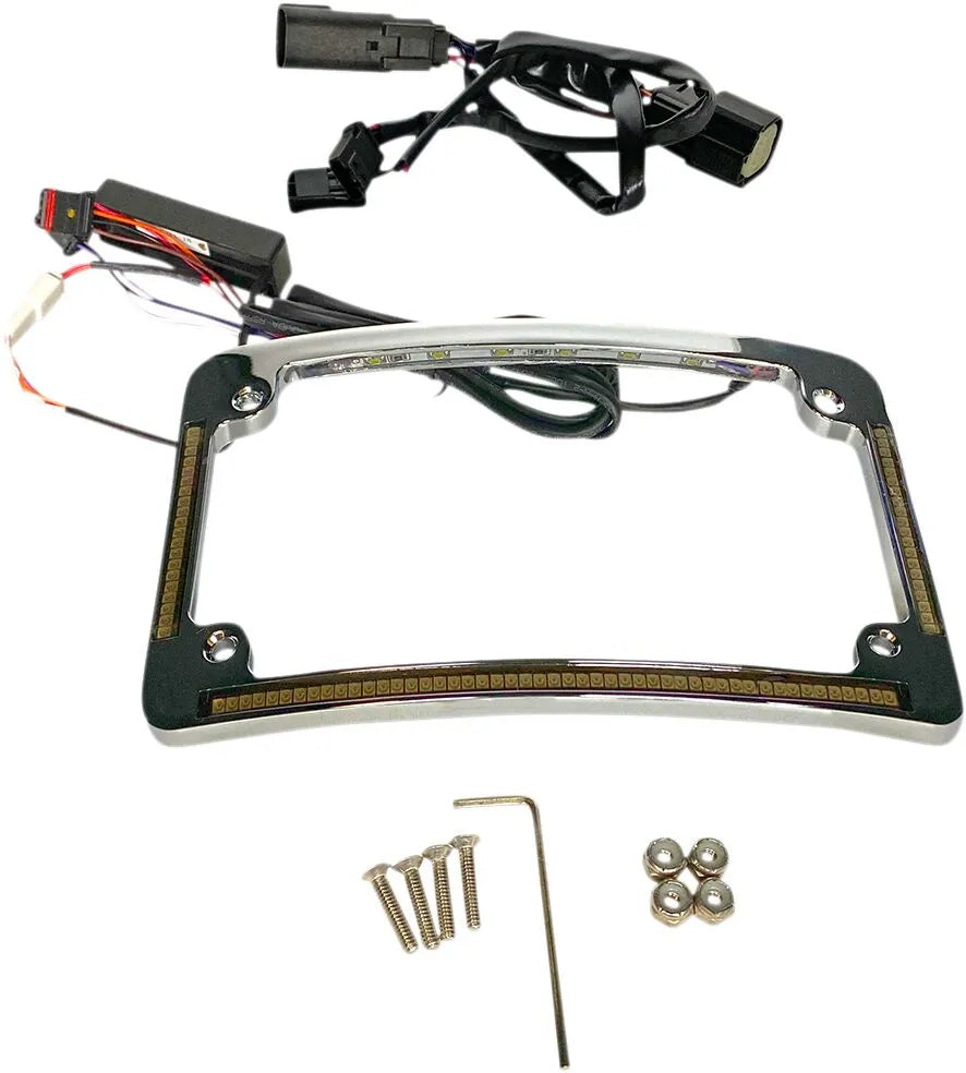 harley davidson fltruse [CUSTOM DYNAMICS] – moldura de placa com raio de LED